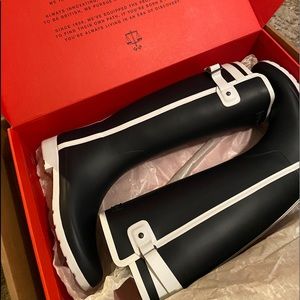 Navy and white Hunter Slim fit Rain Boots